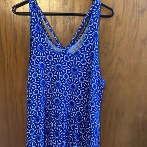 Blue floral maxi dress